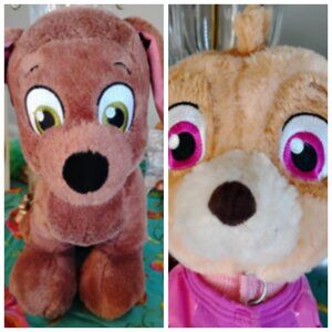 Paw Patrol Build A Bear Zuma & Skye w/ Vest & Jetpack 12" Plush Toy Stuff Animal